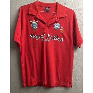 Vintage Sargantana GAW XL Polo Mens Shirt Red Royal Sailing Mallorca Yacht Club